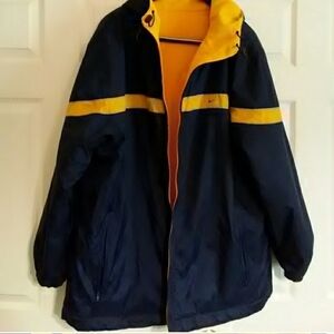 Vintage Nike Reversible Fleece Jacket Size XL Navy Yellow Y2K